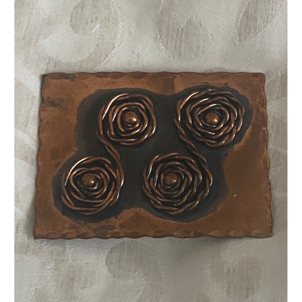 Unique, Vintage Modernist Copper Brooch/Pin Signed by Frank Rebajes-1940's